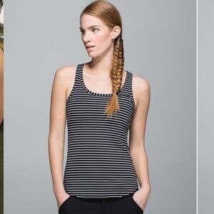 Lululemon Studio Racerback  Parallel Stripe Black White